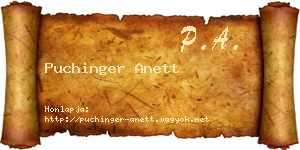 Puchinger Anett névjegykártya